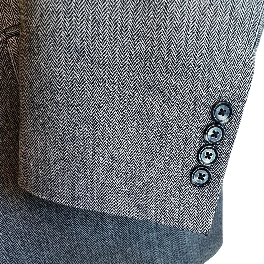 Jos‎ A Bank Blazer Mens 38R Gray Silk Camel Hair Herringbone Sport Coat Jacket